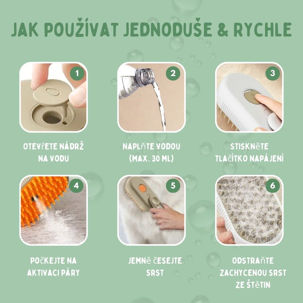Veluna Steam Brush pro Kočky