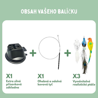Interaktivní hračka pro kočky s peřím, závěsná a pružná