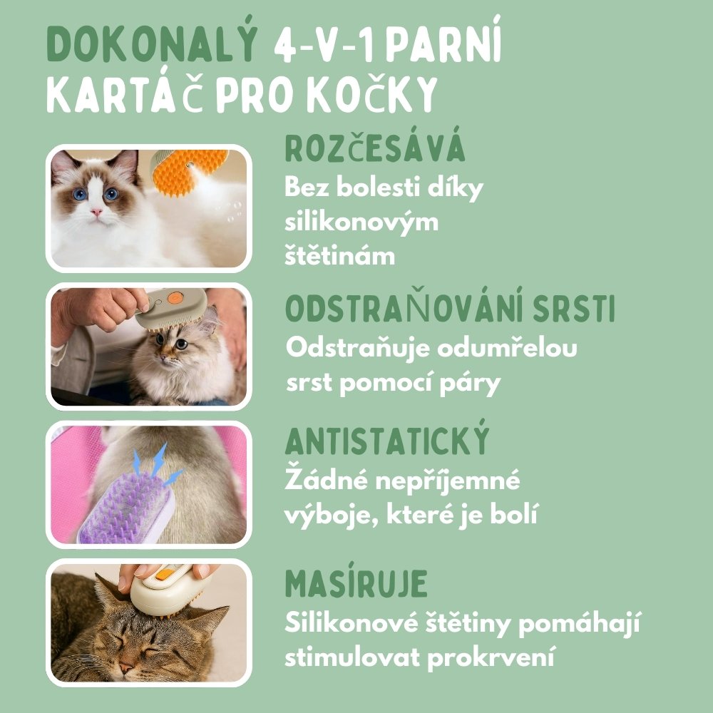 Veluna Steam Brush pro Kočky