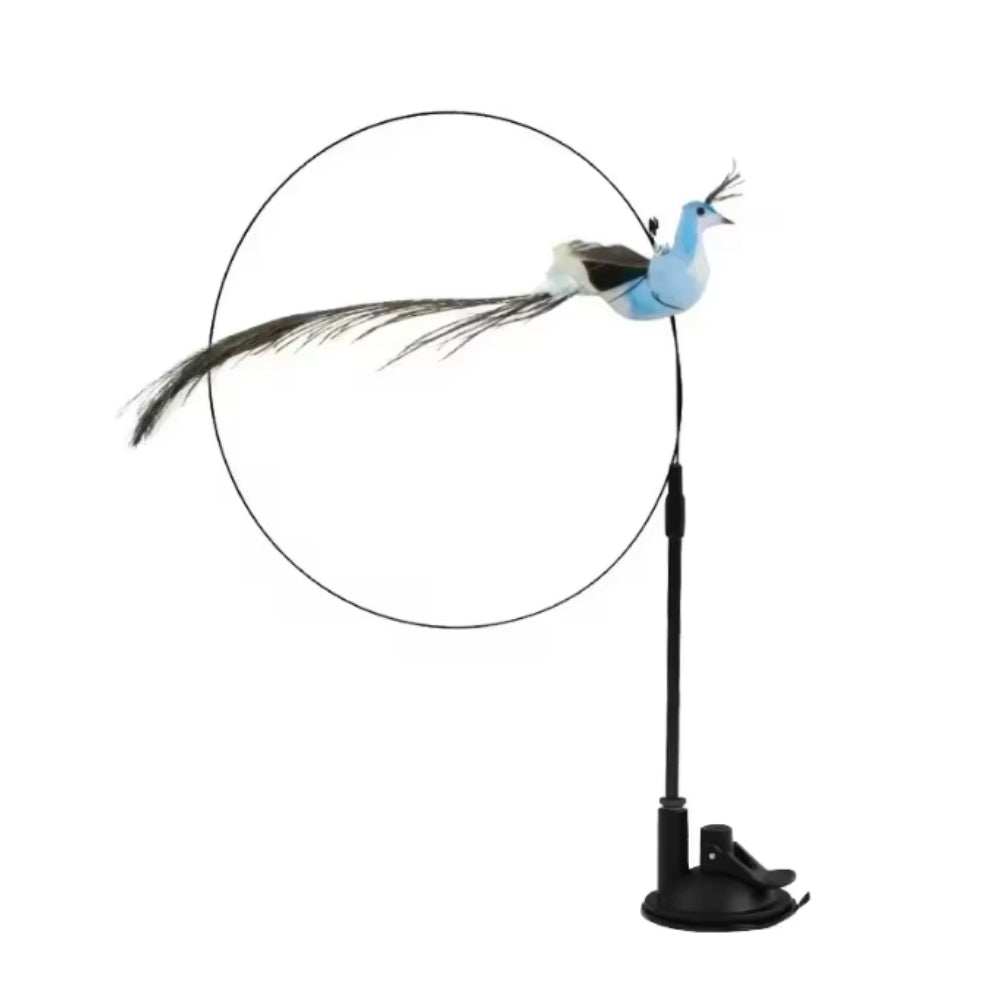 Interaktivní hračka pro kočky s peřím, závěsná a pružná