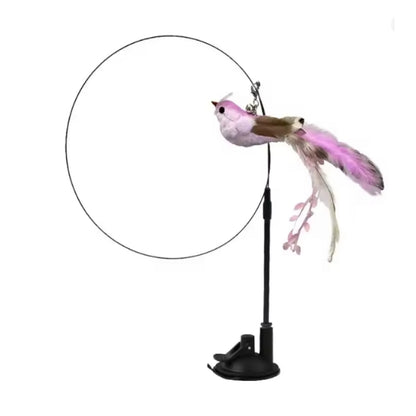 Interaktivní hračka pro kočky s peřím, závěsná a pružná