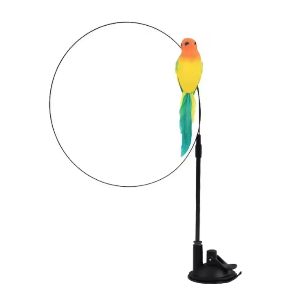 Interaktivní hračka pro kočky s peřím, závěsná a pružná