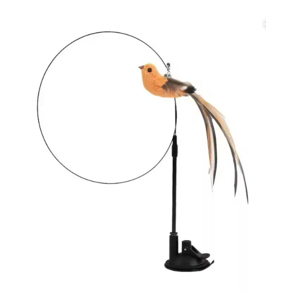 Interaktivní hračka pro kočky s peřím, závěsná a pružná